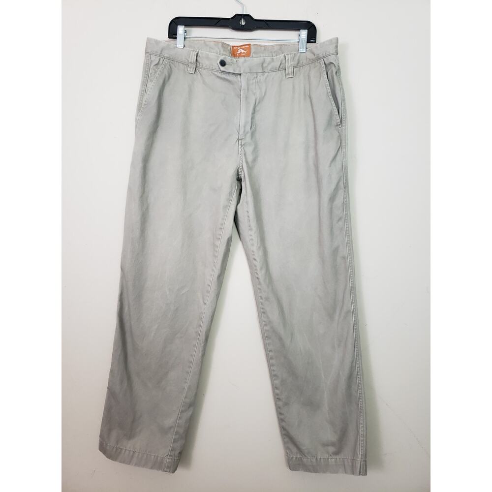 Tommy Bahama Mens Chino Pants 36 Straight Leg Khaki Pima Cotton Hiking Fishing
